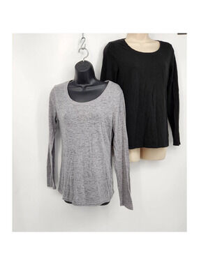 No Boundaries Intimate Sleepwear Long Sleeve Tops Lot of 2 Scoop Neck